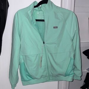 Figs Women's Light Green Bomber Jacket